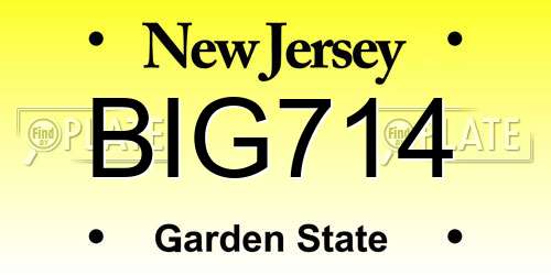 BIG714 New Jersey License Plate