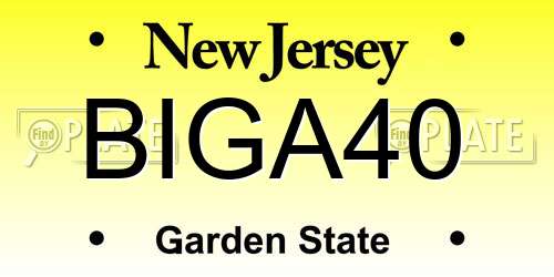 BIGA40 New Jersey License Plate