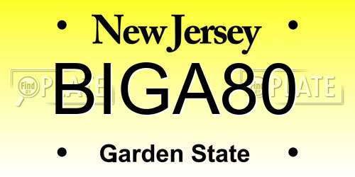 BIGA80 New Jersey License Plate