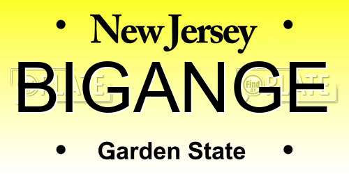 BIGANGE New Jersey License Plate
