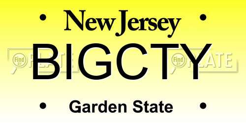 BIGCTY New Jersey License Plate