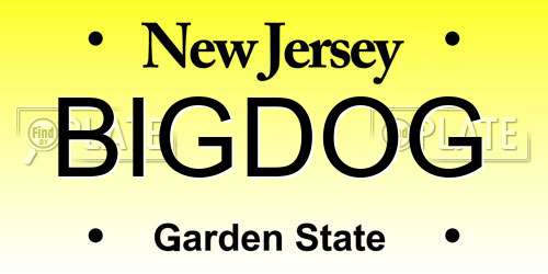 BIGDOG New Jersey License Plate