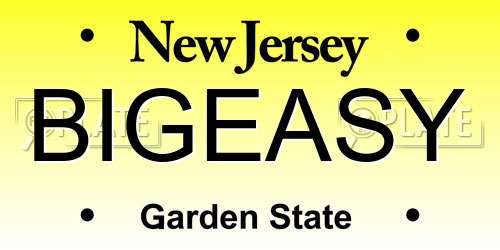 BIGEASY New Jersey License Plate