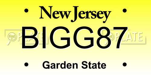 BIGG87 New Jersey License Plate