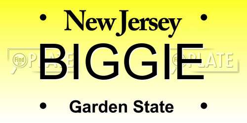 BIGGIE New Jersey License Plate