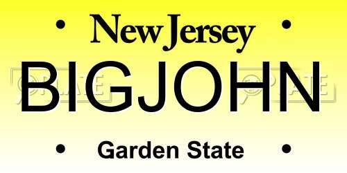 BIGJOHN New Jersey License Plate
