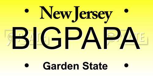 BIGPAPA New Jersey License Plate