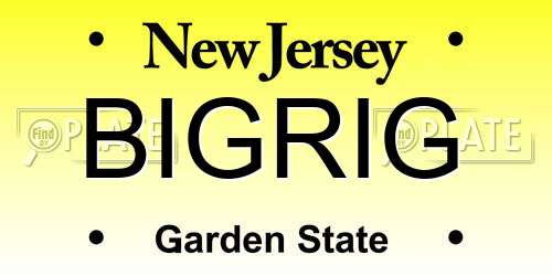BIGRIG New Jersey License Plate