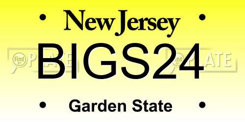 BIGS24 New Jersey License Plate