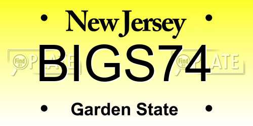 BIGS74 New Jersey License Plate