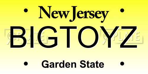 BIGTOYZ New Jersey License Plate