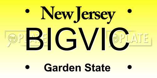 BIGVIC New Jersey License Plate