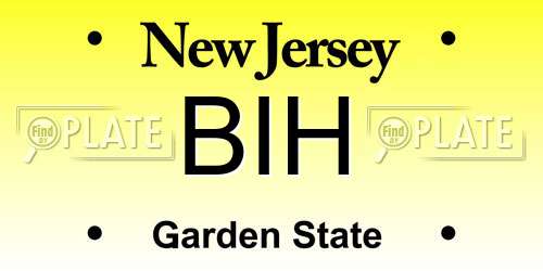 BIH New Jersey License Plate