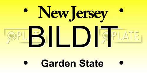 BILDIT New Jersey License Plate