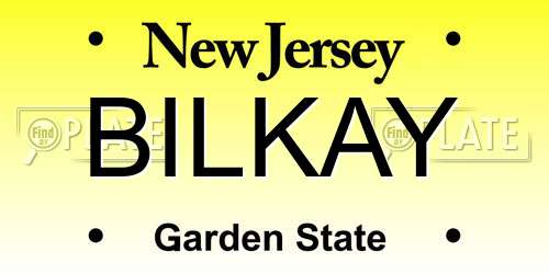 BILKAY New Jersey License Plate