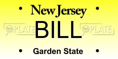 BILL New Jersey License Plate