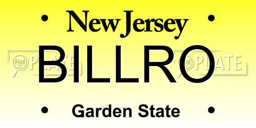 BILLRO New Jersey License Plate