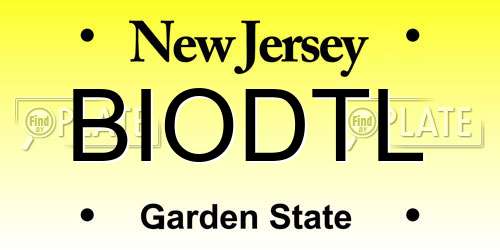 BIODTL New Jersey License Plate