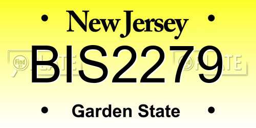 BIS2279 New Jersey License Plate
