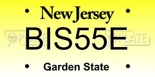 BIS55E New Jersey License Plate