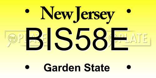 BIS58E New Jersey License Plate