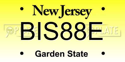 BIS88E New Jersey License Plate