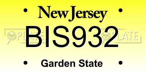 BIS932 New Jersey License Plate