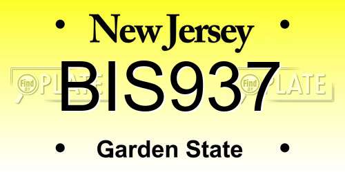 BIS937 New Jersey License Plate