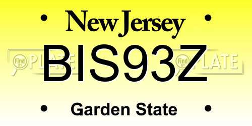 BIS93Z New Jersey License Plate