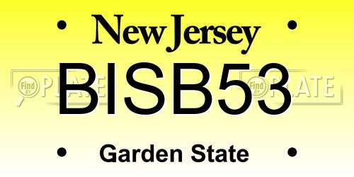 BISB53 New Jersey License Plate