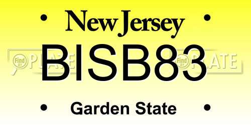 BISB83 New Jersey License Plate