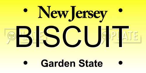 BISCUIT New Jersey License Plate