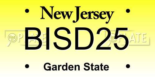 BISD25 New Jersey License Plate