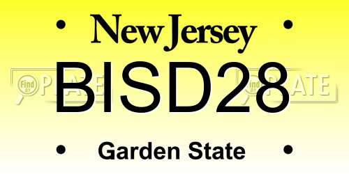 BISD28 New Jersey License Plate