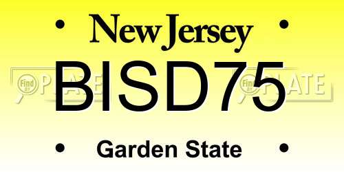 BISD75 New Jersey License Plate
