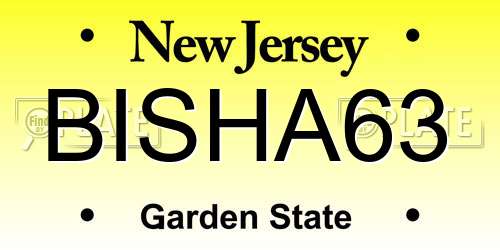 BISHA63 New Jersey License Plate