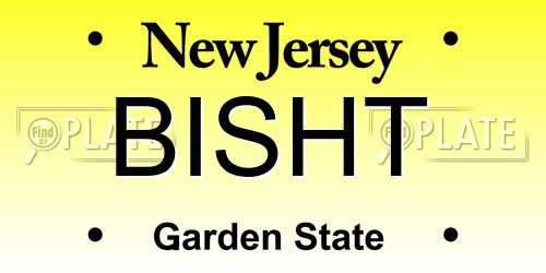 BISHT New Jersey License Plate