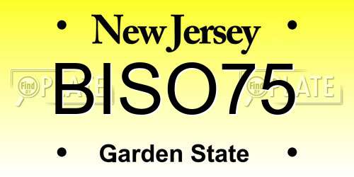 BISO75 New Jersey License Plate
