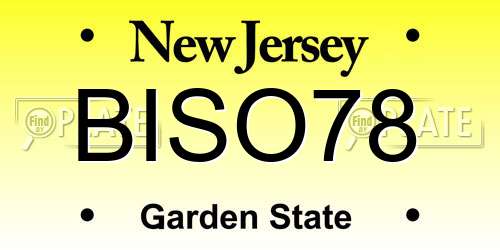 BISO78 New Jersey License Plate