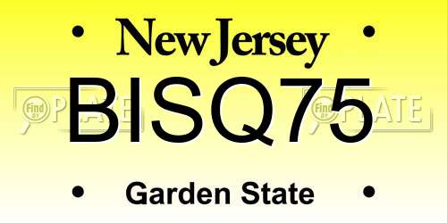 BISQ75 New Jersey License Plate