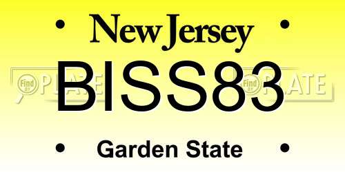 BISS83 New Jersey License Plate