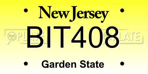 BIT408 New Jersey License Plate