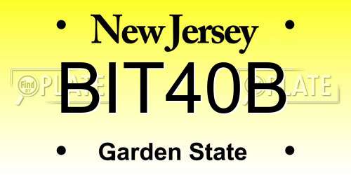 BIT40B New Jersey License Plate