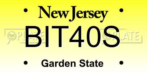 BIT40S New Jersey License Plate