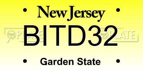 BITD32 New Jersey License Plate