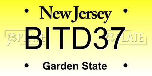 BITD37 New Jersey License Plate