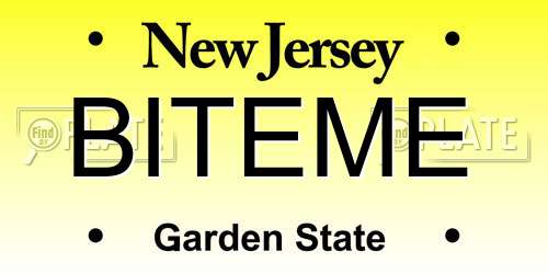BITEME New Jersey License Plate
