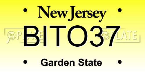 BITO37 New Jersey License Plate