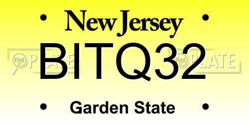 BITQ32 New Jersey License Plate