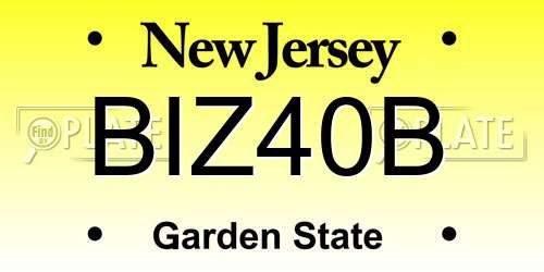 BIZ40B New Jersey License Plate